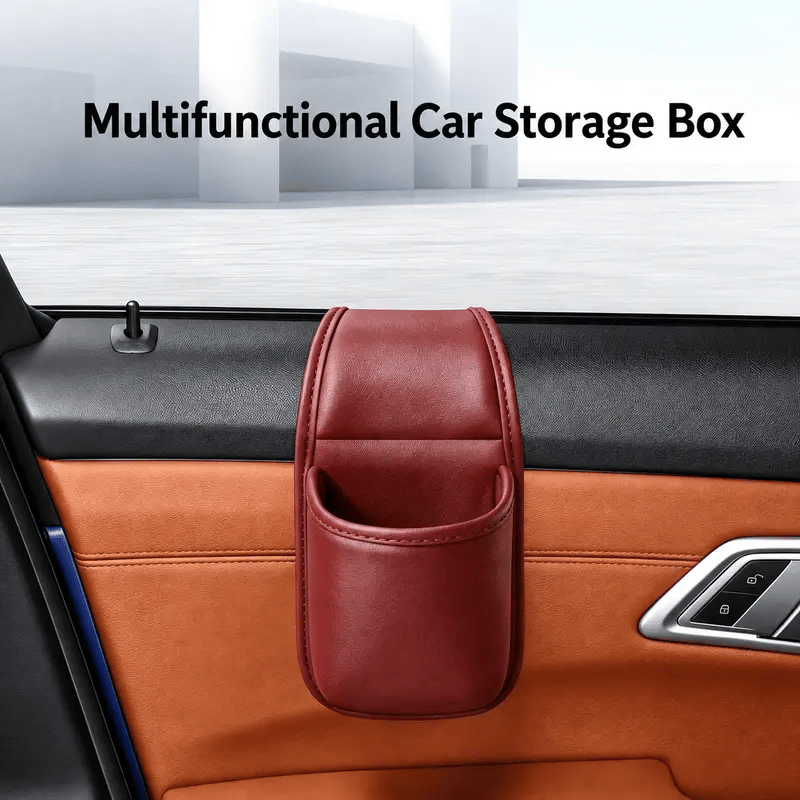 🔥LAST DAY BUY 1 GET 1 FREE🔥Leather car door storage pocket - double-layer compartments, scratch-proof flannel lining, residue-free adhesive