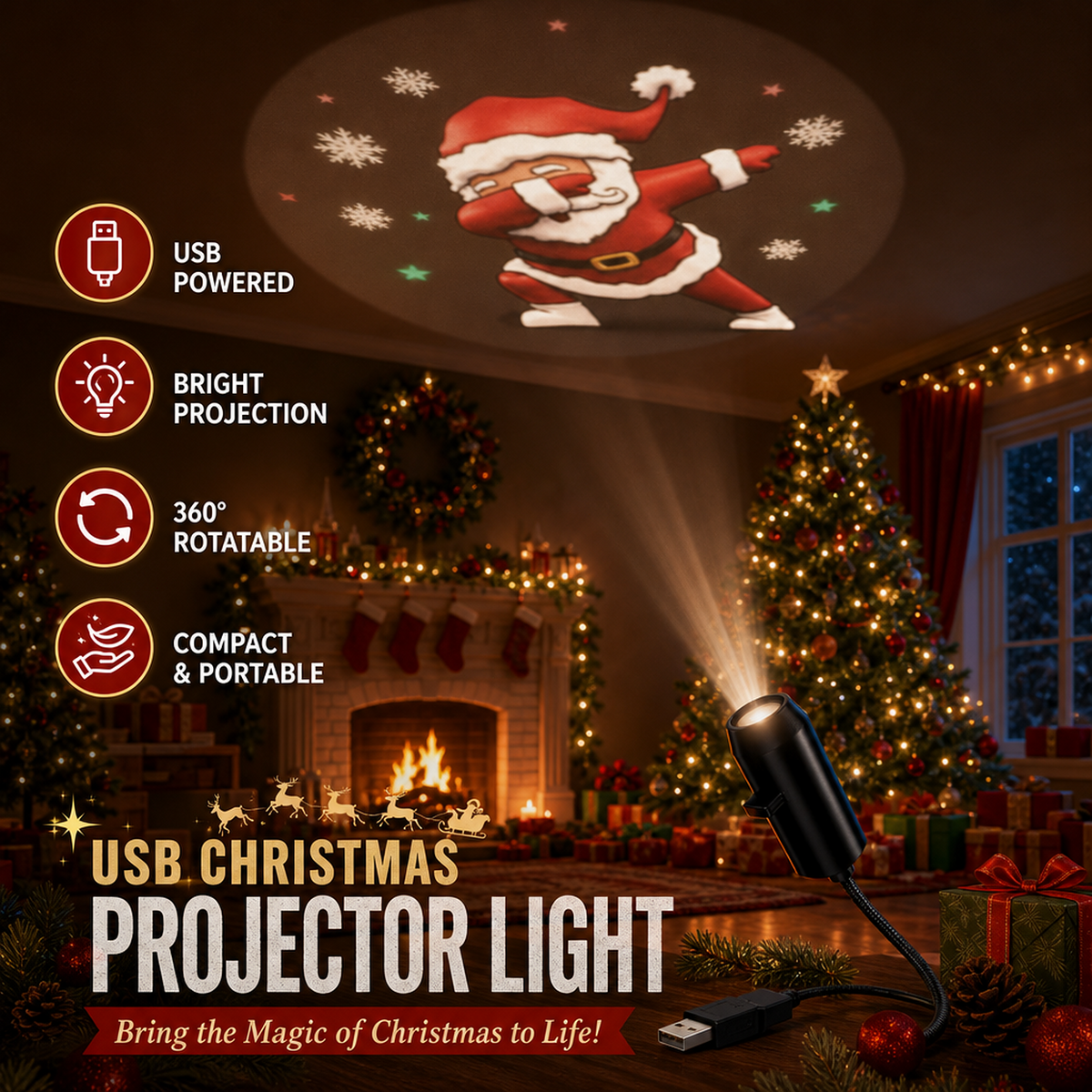 🔥BUY 1 GET 1 FREE!🔥Plug‑and‑Play HD Holiday Projector, Multi‑Scene Projection Light for Christmas, Halloween & Faith‑Themed Decor