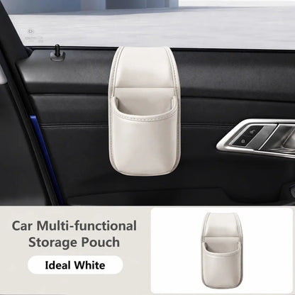 🔥LAST DAY BUY 1 GET 1 FREE🔥Leather car door storage pocket - double-layer compartments, scratch-proof flannel lining, residue-free adhesive