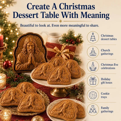 🔥BUY 2 GET 3 FREE✝️ Faith & Nativity Christmas Mini Pie Mold Collection | Reusable Embossed Molds for Shaping Detailed Praying Jesus, Nativity Stable and so on Pies🥧✨