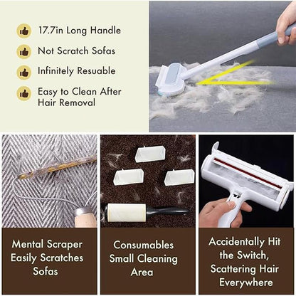 🔥BUY 1 GET 1 FREE!🔥Upgraded Reusable Pet Hair Remover Brush – Extra-Long Handle Lint Cleaner for Dog & Cat Hair