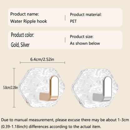 🔥Buy 1 Get 1 Free(10 Pack)🔥Hexagonal Ripple Self-Adhesive Hooks, Heavy Duty Waterproof Sticky Hooks 🪝