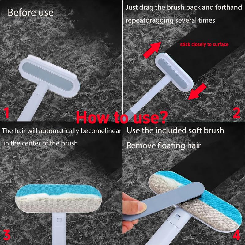 🔥BUY 1 GET 1 FREE!🔥Upgraded Reusable Pet Hair Remover Brush – Extra-Long Handle Lint Cleaner for Dog & Cat Hair