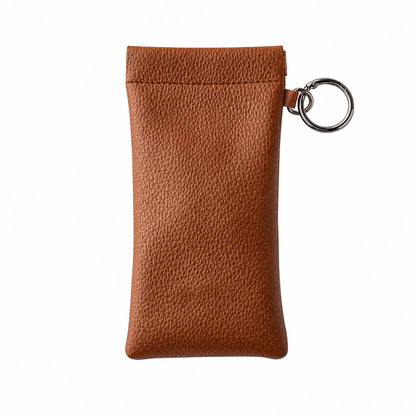 Soft PU Leather Sunglasses Pouch Elastic Opening Eyeglasses Bag
