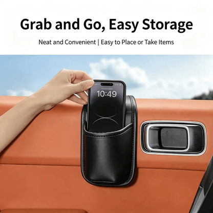 🔥LAST DAY BUY 1 GET 1 FREE🔥Leather car door storage pocket - double-layer compartments, scratch-proof flannel lining, residue-free adhesive