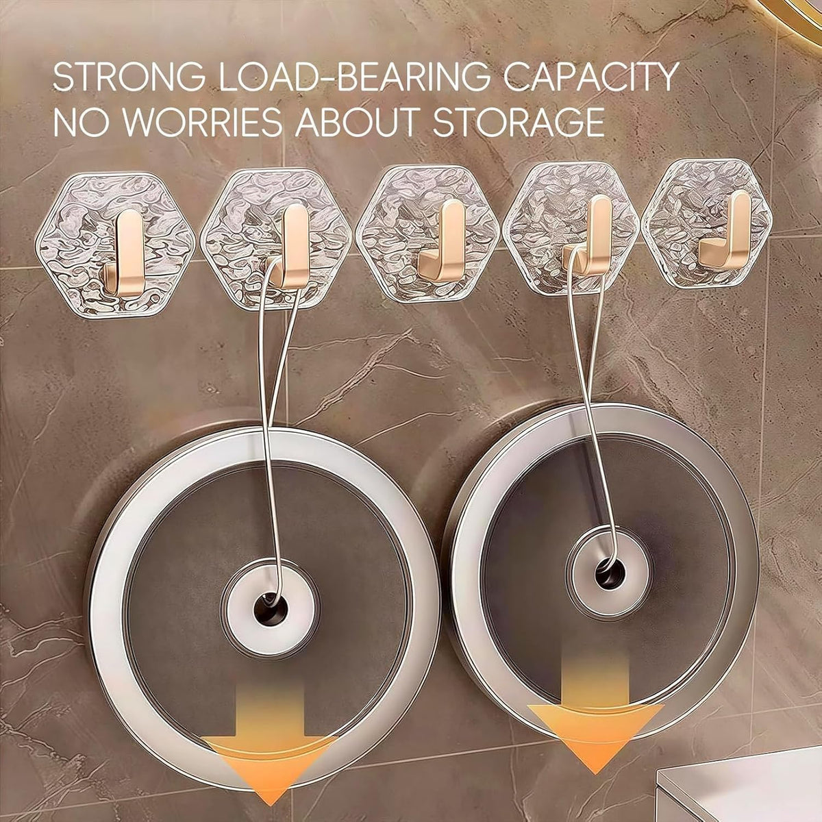 🔥Buy 1 Get 1 Free(10 Pack)🔥Hexagonal Ripple Self-Adhesive Hooks, Heavy Duty Waterproof Sticky Hooks 🪝