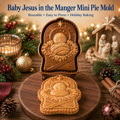 🔥BUY 2 GET 3 FREE✝️ Faith & Nativity Christmas Mini Pie Mold Collection | Reusable Embossed Molds for Shaping Detailed Praying Jesus, Nativity Stable and so on Pies🥧✨