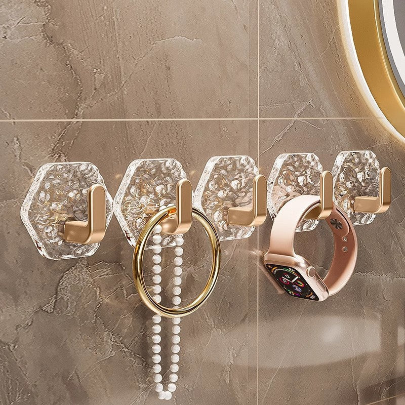 🔥Buy 1 Get 1 Free(10 Pack)🔥Hexagonal Ripple Self-Adhesive Hooks, Heavy Duty Waterproof Sticky Hooks 🪝