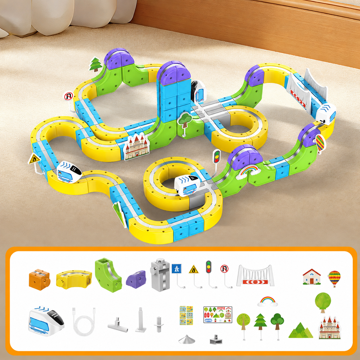 Magnetic Electric Train Track Building Set