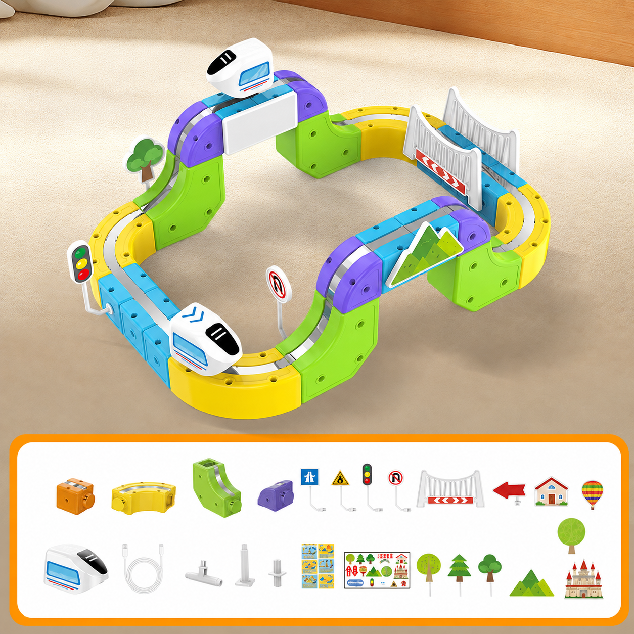 Magnetic Electric Train Track Building Set