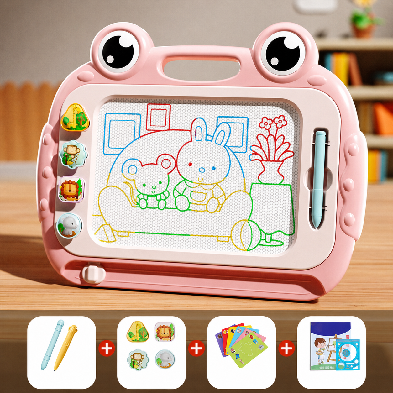 8-Color Magnetic Drawing Board for Kids
