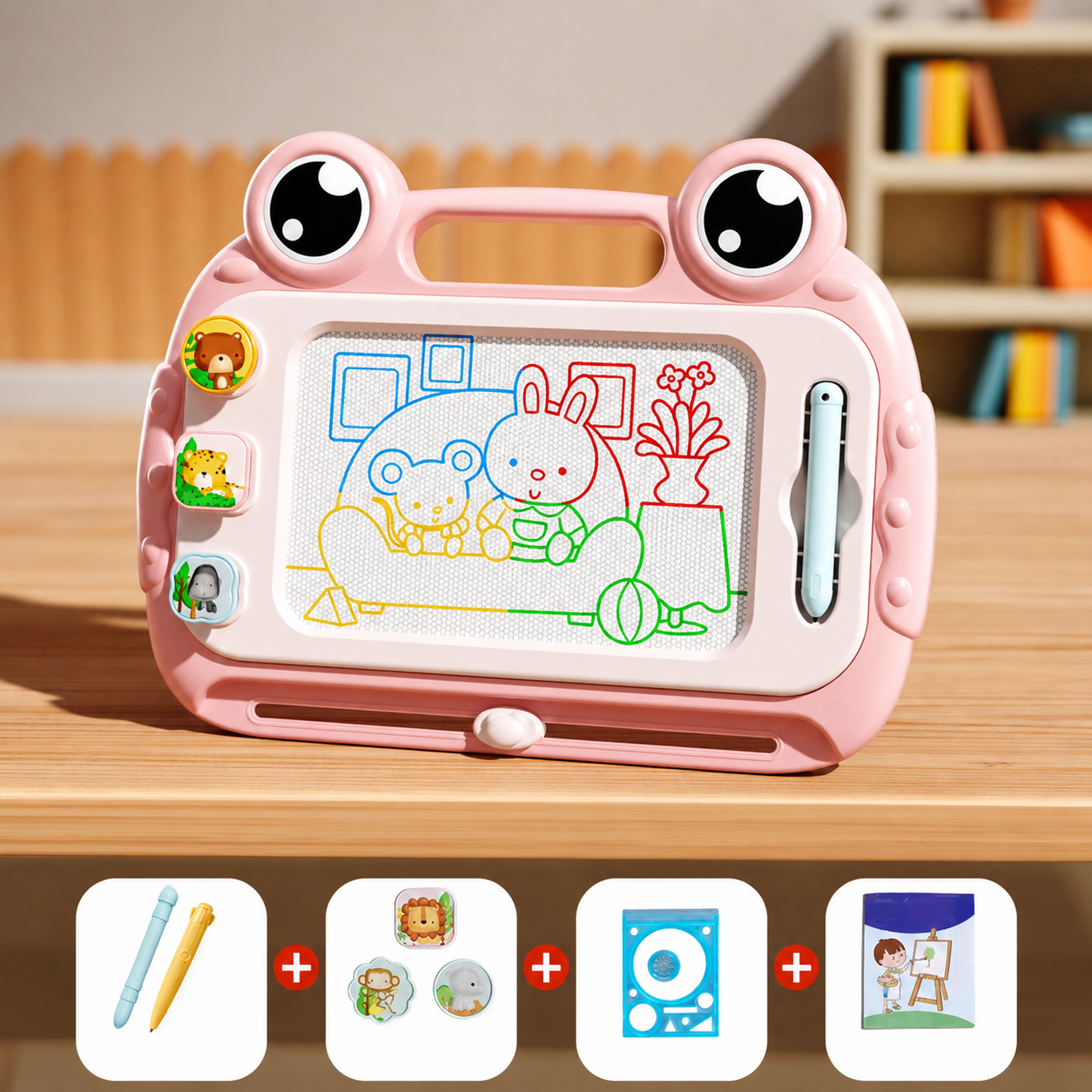8-Color Magnetic Drawing Board for Kids