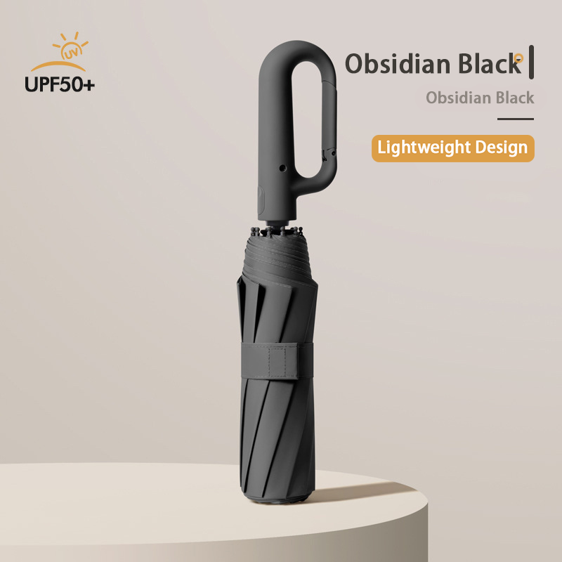 Automatic Folding Umbrella, 1 Count Portable Rain Umbrella with Loop Buckle, Windproof & Waterproof Umbrella for Men & Women