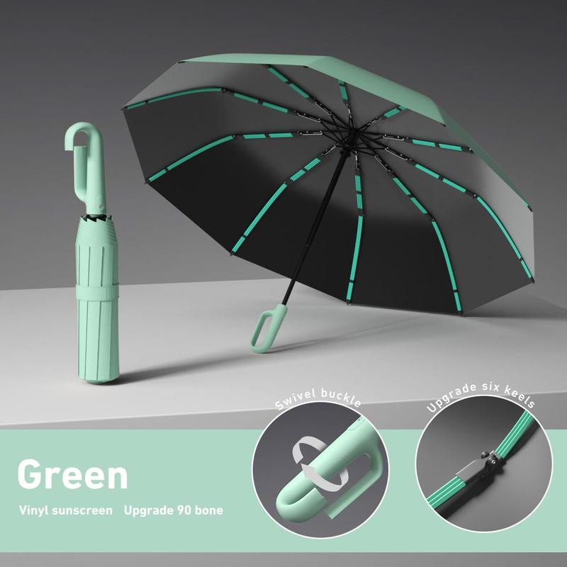 Automatic Folding Umbrella, 1 Count Portable Rain Umbrella with Loop Buckle, Windproof & Waterproof Umbrella for Men & Women