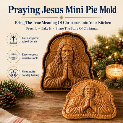 🔥BUY 2 GET 3 FREE✝️ Faith & Nativity Christmas Mini Pie Mold Collection | Reusable Embossed Molds for Shaping Detailed Praying Jesus, Nativity Stable and so on Pies🥧✨