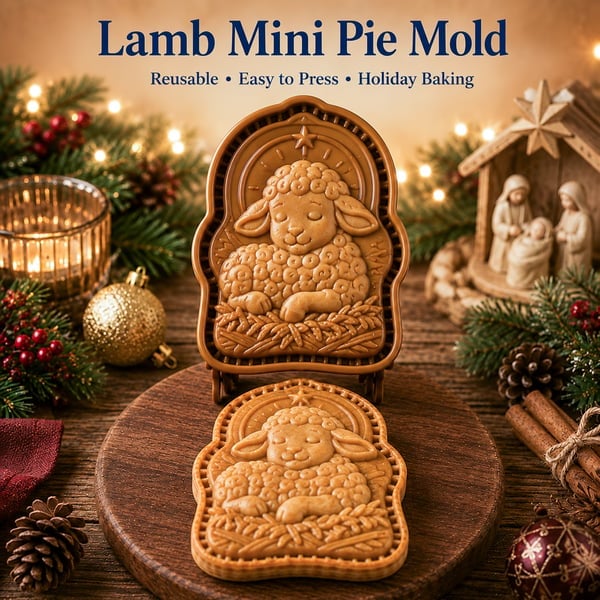 🔥BUY 2 GET 3 FREE✝️ Faith & Nativity Christmas Mini Pie Mold Collection | Reusable Embossed Molds for Shaping Detailed Praying Jesus, Nativity Stable and so on Pies🥧✨
