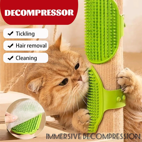 🔥Flash Sale⚡ Cat Self-Grooming Strap: Brush, Massage & De-Shed in One