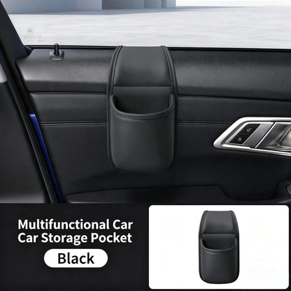 🔥LAST DAY BUY 1 GET 1 FREE🔥Leather car door storage pocket - double-layer compartments, scratch-proof flannel lining, residue-free adhesive
