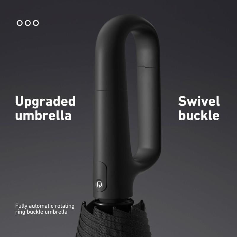 Automatic Folding Umbrella, 1 Count Portable Rain Umbrella with Loop Buckle, Windproof & Waterproof Umbrella for Men & Women