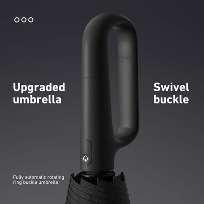 Automatic Folding Umbrella, 1 Count Portable Rain Umbrella with Loop Buckle, Windproof & Waterproof Umbrella for Men & Women