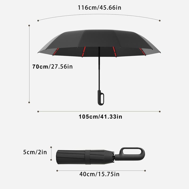 Automatic Folding Umbrella, 1 Count Portable Rain Umbrella with Loop Buckle, Windproof & Waterproof Umbrella for Men & Women