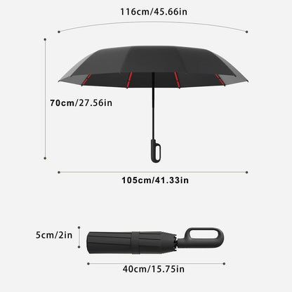 Automatic Folding Umbrella, 1 Count Portable Rain Umbrella with Loop Buckle, Windproof & Waterproof Umbrella for Men & Women