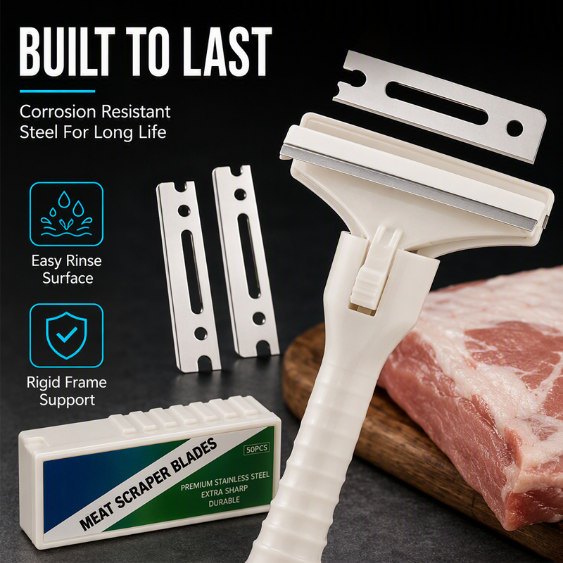 🔥LAST DAY BUY 1 GET 1 FREE🥩 Stainless Steel Meat Scraper – Easy Fat & Fascia Removal Tool for Beef & Pork 🔪✨