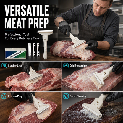 🔥LAST DAY BUY 1 GET 1 FREE🥩 Stainless Steel Meat Scraper – Easy Fat & Fascia Removal Tool for Beef & Pork 🔪✨