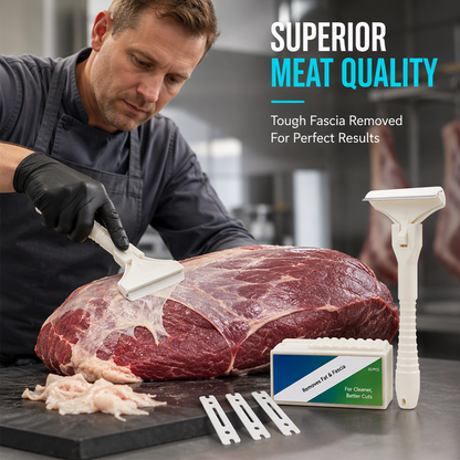 🔥LAST DAY BUY 1 GET 1 FREE🥩 Stainless Steel Meat Scraper – Easy Fat & Fascia Removal Tool for Beef & Pork 🔪✨