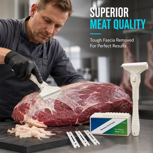 🔥LAST DAY BUY 1 GET 1 FREE🥩 Stainless Steel Meat Scraper – Easy Fat & Fascia Removal Tool for Beef & Pork 🔪✨